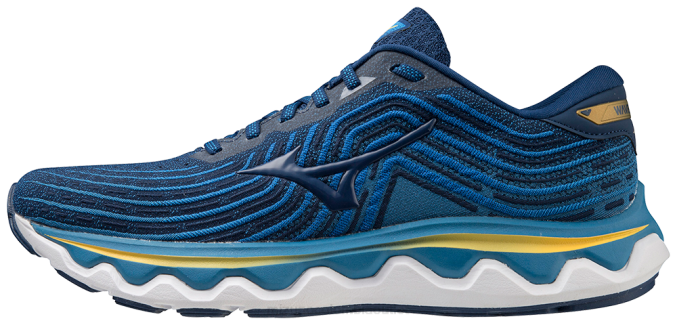 Mizuno zapatilla para correr wave horizon 6 hombres zapatos estado azul (5y5y) 668F120