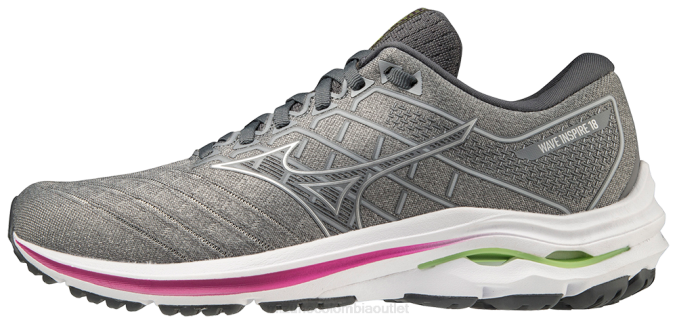Mizuno zapatilla para correr wave inspire 18 d mujer zapatos ultimategrey-silver(ug73) 668F133