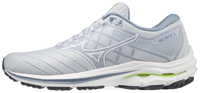 Mizuno zapatilla para correr wave inspire 18 mujer zapatos blanco brezo(he00) 668F135