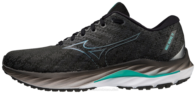 Mizuno zapatilla para correr wave inspire 19 2e hombres zapatos negro-gris metalizado (90mg) 668F49