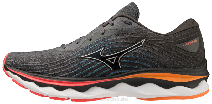 Mizuno zapatilla para correr wave sky 6 hombres zapatos irongate-nimbuscloud(960a) 668F73