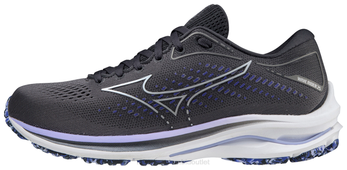 Mizuno zapatillas de correr wave rider 25 d mujer zapatos perla ennegrecida (bpbp) 668F160