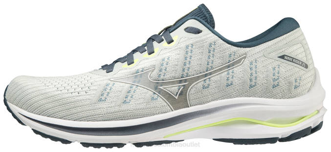 Mizuno zapatillas de correr wave rider 25 waveknit hombres zapatos azul pavo real (5c5c) 668F166