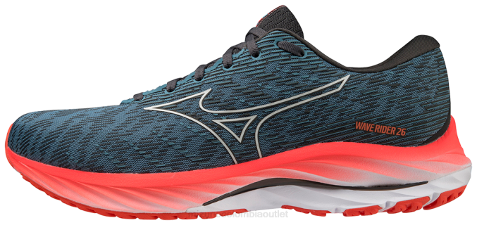 Mizuno zapatillas de correr wave rider 26 hombres zapatos provincialblue-nimbuscloud(5b0a) 668F113