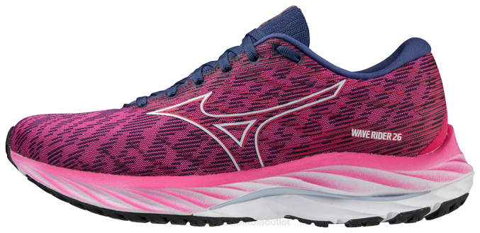 Mizuno zapatillas de correr wave rider 26 mujer zapatos festivalfucsia-halogenblue(6whg) 668F107