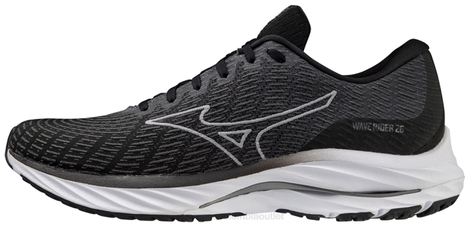 Mizuno zapatillas de correr wave rider 26 ssw hombres zapatos negro-blanco (9000) 668F96