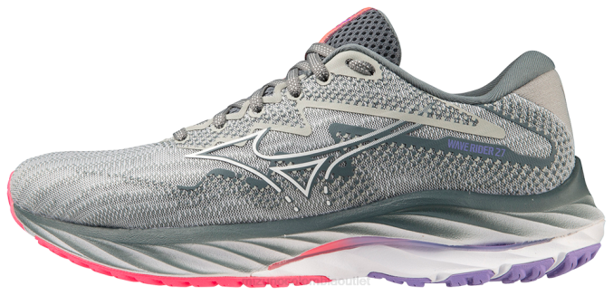 Mizuno zapatillas de correr wave rider 27 d mujer zapatos azul perla-blanco(5f00) 668F24