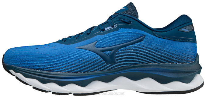 Mizuno zapatillas de correr wave sky 5 hombres zapatos azul imperial (5r06) 668F153