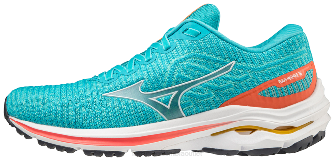 Mizuno zapatillas de running wave inspire 18 waveknit mujer zapatos turquesa (4j4j) 668F149