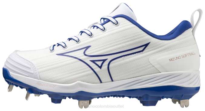 Mizuno Sweep 6 tacos de softbol de metal bajo mujer zapatos blanco-real (0052) 668F2170