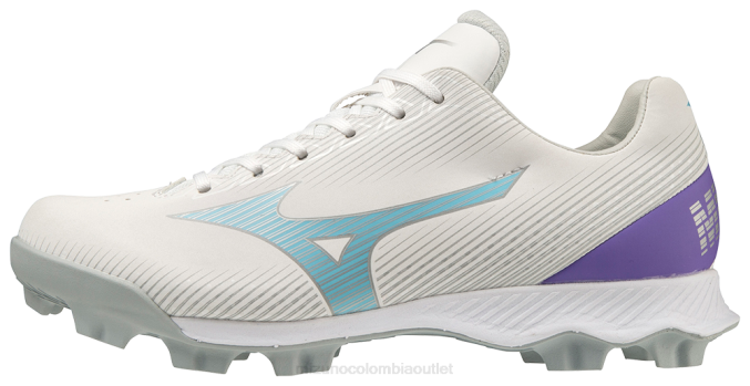 Mizuno Wave Finch Lightrevo tacos de softball moldeados chica zapatos blanco-azul(0050) 668F2177