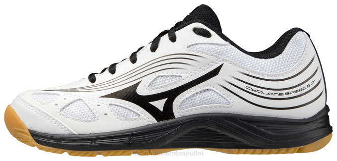 Mizuno zapatilla de voleibol ciclón speed 3 júnior unisexo zapatos blanco-negro(0090) 668F2209