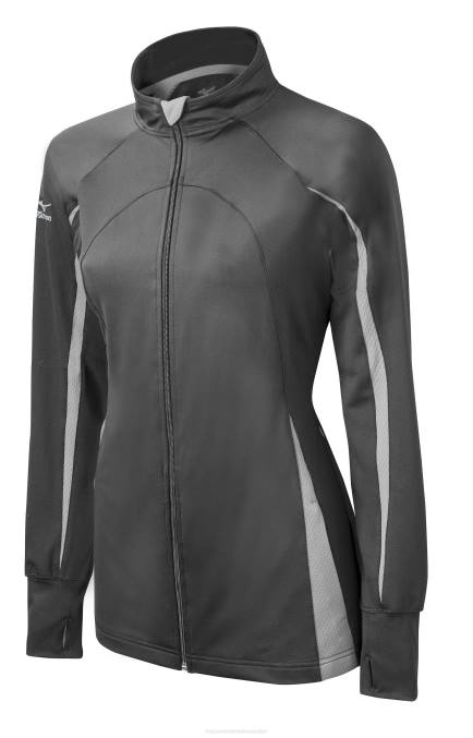 Mizuno chaqueta elite 9 focus con cremallera completa juventud vestir gris carbón 668F2544