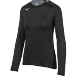 Mizuno alfa manga larga mujer vestir negro (9090) 668F2061