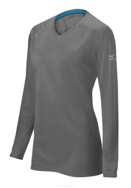Mizuno camiseta de entrenamiento comp chica vestir gris(9191) 668F2568