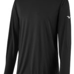 Mizuno camiseta de manga larga hombres vestir negro (9090) 668F1426