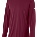 Mizuno camiseta de manga larga nxt juventud vestir cardenal(1212) 668F1414