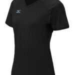 Mizuno camiseta de voleibol de manga corta techno vi unisexo vestir negro (9090) 668F2372
