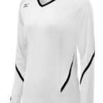 Mizuno camiseta de voleibol de manga larga de generación techno unisexo vestir blanco-negro(0090) 668F2354