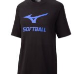 Mizuno camiseta estampada de softbol unisexo vestir negro (9090) 668F1989