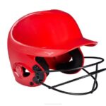 Mizuno casco de bateo sólido de la serie mvp con máscara de softbol de lanzamiento rápido unisexo accesorios rojo (1010) 668F1713
