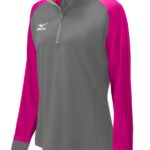 Mizuno chamarra prime con media cremallera unisexo vestir carbón-rosa impactante-negro (921m) 668F2554