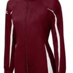 Mizuno chaqueta elite 9 focus con cremallera completa juventud vestir cardenal-blanco(1200) 668F2538