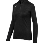 Mizuno cremallera alfa 1/2 mujer vestir negro (9090) 668F2056