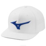 Mizuno gorra de golf snapback plana tour unisexo accesorios blanco (0000) 668F426