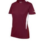 Mizuno jersey de cuello redondo de softbol juventud vestir cardenal-blanco(1200) 668F2029