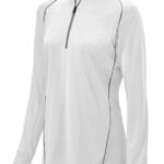 Mizuno jersey de manga larga con media cremallera comp chica vestir blanco (0000) 668F2527
