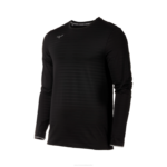 Mizuno manga larga ecológica atlética hombres vestir negro (9090) 668F1443