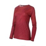 Mizuno manga larga para correr imprimible mujer vestir corteza-ciruela roja (pr49) 668F250