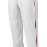 Mizuno pantalón de béisbol con ribete premier juventud vestir blanco-rojo(0010) 668F1201