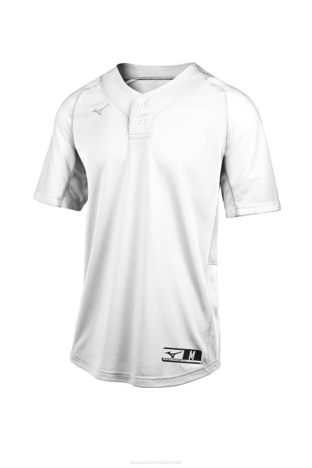 mizuno_playera_de_beisbol_aerolite_con_2_botones_unisexo_vestir_blanco_0000_668f1242.jpg Mizuno playera de beisbol aerolite con 2 botones unisexo vestir blanco (0000) 668F1242 - Image 1