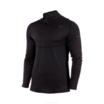 Mizuno respiración térmica media cremallera para correr hombres vestir negro (9090) 668F285