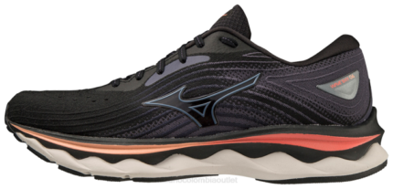 Mizuno zapatilla para correr wave sky 6 mujer zapatos negro-mercurio (90qs) 668F82